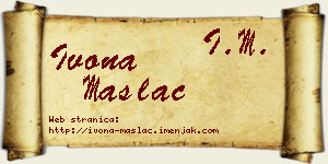 Ivona Maslać vizit kartica